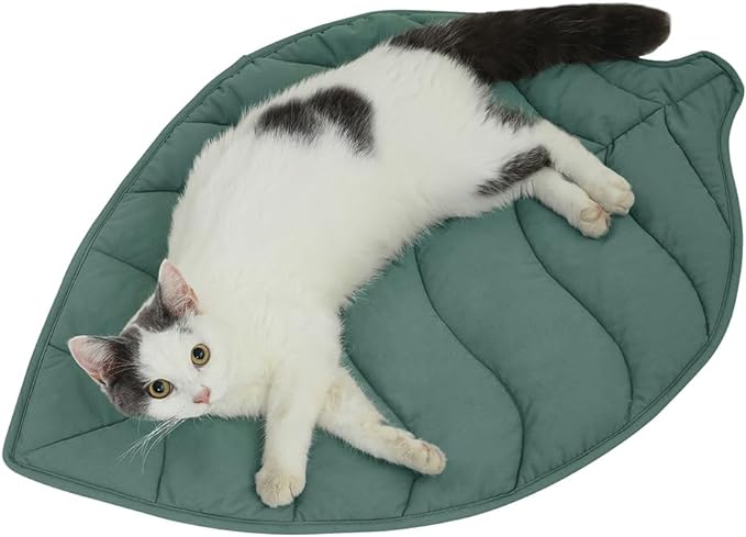 30 X 20 Inch Leaf Shaped Cotton Cat Bed Pad, Warming Cat Mat, Pet Warming Pad for Cats, Warmer Mat for Feral and Indoor Cats, 2025 Enlarged and Thickened Leaf Beds-PawvioPets