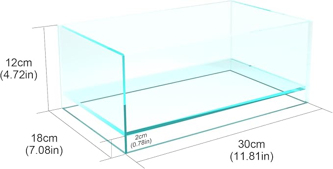 Fzone 1.7 Gal Nano Rimless Aquarium Low Iron Fish Tank NovaClear Ultra-White Translucent Glass Verso Series Nano Shallow Pond Levitating Floating Air Aquarium(A30-W18)-PawvioPets