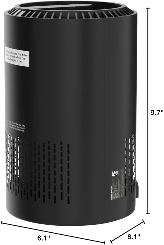 AROEVE Air Purifiers for Bedroom Home, Air Purifier For Smoke Pollen Dander Hair Smell Air Cleaner with Sleep Mode Speed Control For Bedroom Office, MK01- Black(Available for California)-PawvioPets