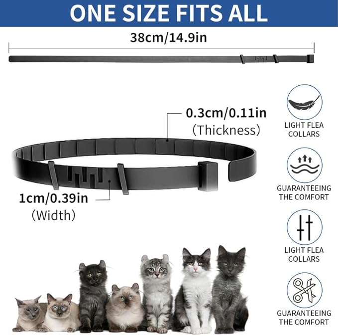 4 Pack Flea Collar for Cats, 32 Months Flea and Tick Prevention for Cats, Waterproof Cat Flea Collar, Natural Cat Flea and Tick Treatment, Adjustable Flea and Tick Collar for Cats Kittens(4 Colors)-PawvioPets