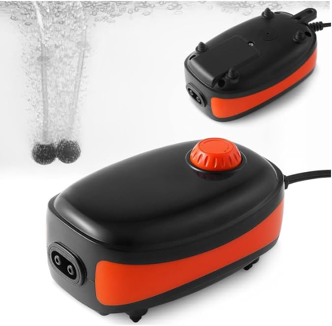 FEDOUR 4W/5W/8W Aquarium Corded Electric Air Pump, 96GPH/160GPH/256GPH Dual Outlets 4 Outlets Oxygen Pump, Ultra Quiet Aquarium Bubbler for up to 300 Gallon Fish and Turtle Tank-PawvioPets