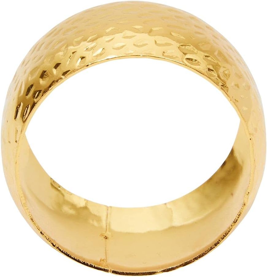 Farmlyn Creek Gold Napkin Ring Set of 12 for Weddings & Events - 1.8 x 1.8 in Zinc Metal Round - Reusable Zinc Design