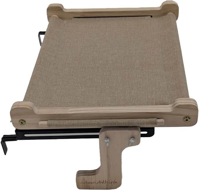 aborishthink Adjustable Cat Window Perch | Sturdy Cat Hammock Window Seat Durable Wood & Metal Frame | Breathable Cover | Ideal for Large & Heavy Cats | Easy Installation for Windowsill-PawvioPets