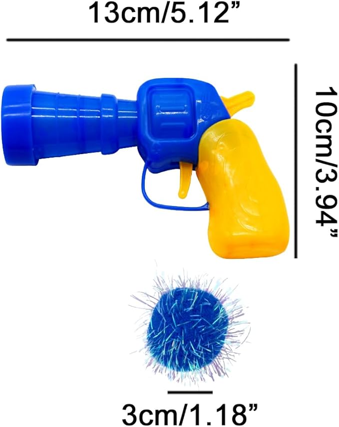 30 Pieces Sparkle Pom Pom Balls with Ball Bloster for Cat - Interactive Glitter Balls, Multicolor, Size of 1.2 inches, Best as Kitten Play Toys-PawvioPets