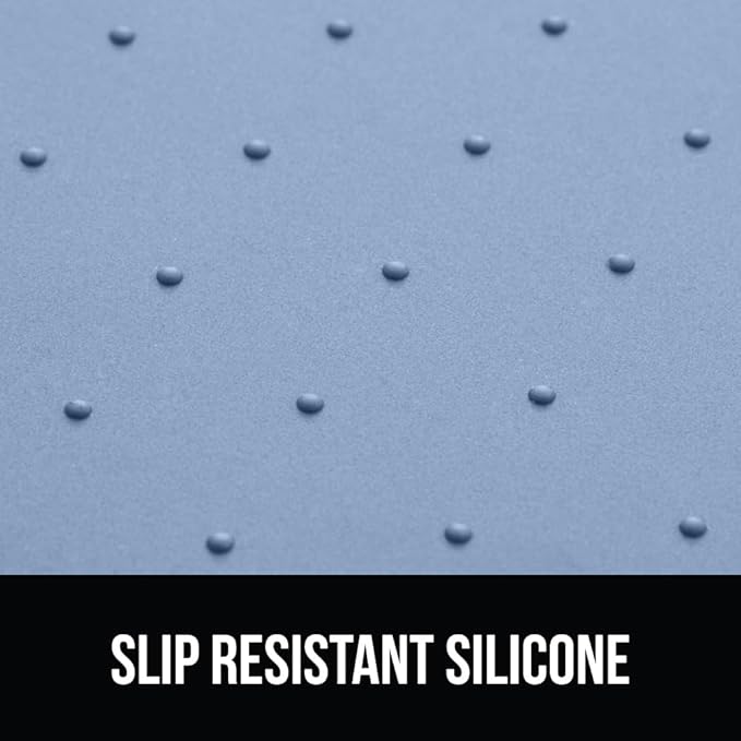 GORILLA GRIP 100% Waterproof Raised Edge BPA Free Silicone Pet Feeding Mat, Dog Cat Food Mats Contain Spills Protects Floors, Placemats for Cats and Dogs Water Bowl, Pets Accessories 16x10, Blue-PawvioPets