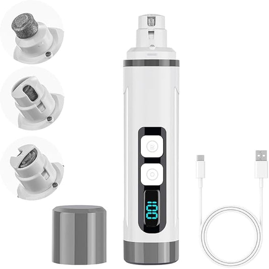 Dog Nail Grinder Quiet-2025 Release Ultra-Quiet Dog & Cat Nail Grinder with LED Light & Battery Display - Painless Nail Trimmer for Small to Large Pets, Thick Nails, and Sensitive Paws-PawvioPets