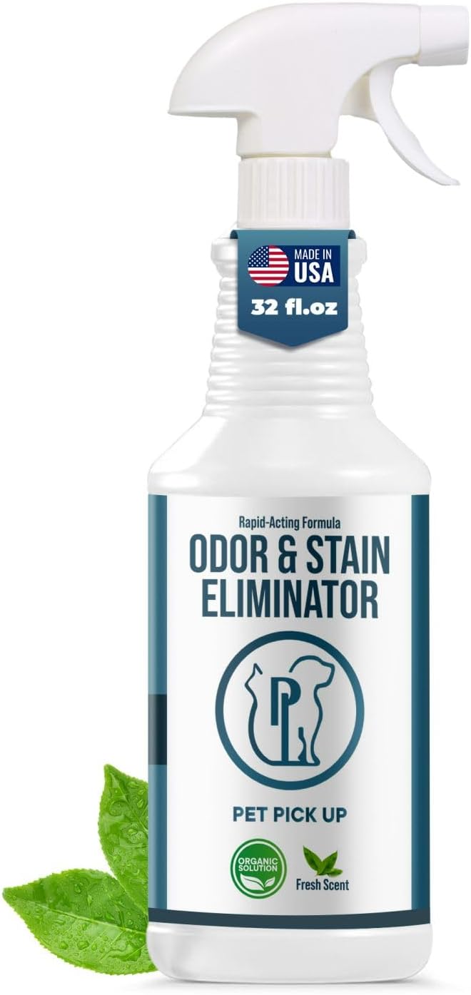Dog & Cat Urine Enzyme Cleaner – Enzymatic Pet Stain & Odor Eliminator Spray for Carpet, Rugs, Litter Box & Artificial Turf – Non-Toxic, Ready to Use, 32 oz-PawvioPets