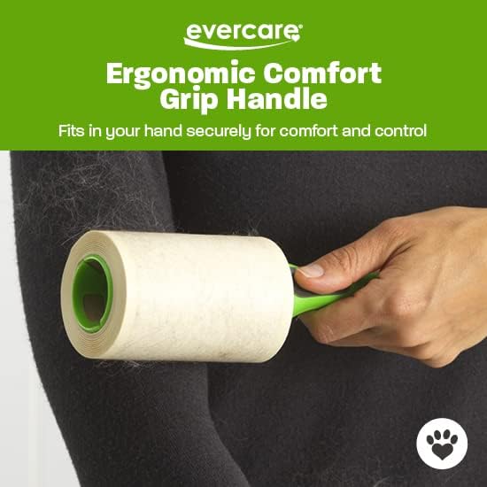 Evercare Ultra Sticky Pet Lint Roller Value Pack with 2 Lint Rollers and 3 Refill Rolls, 60 Sheets Each Multicolor-PawvioPets