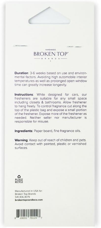 Broken Top Botanical Car Air Freshener Variety Pack, 6 Pack (2 Coconut Sandalwood, 2 Saguaro Cactus, 2 Sea Salt Surf)-PawvioPets