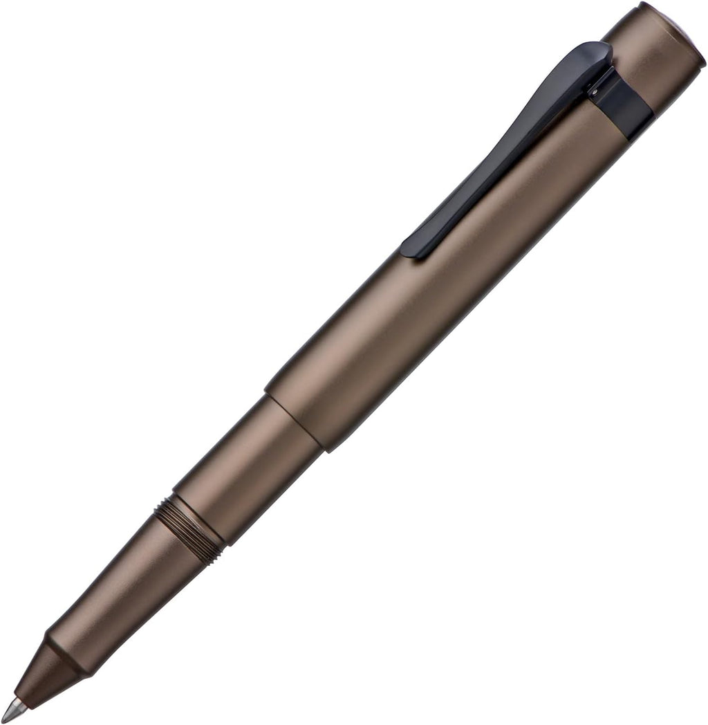 Hongdian M2 Black Forest Mini Rollerball Pen, Fine Point 0.5mm, Sleek Aluminium Pocket Pen with Black Ink Refill, Ideal for Travel & Signature (Caramel Brown)