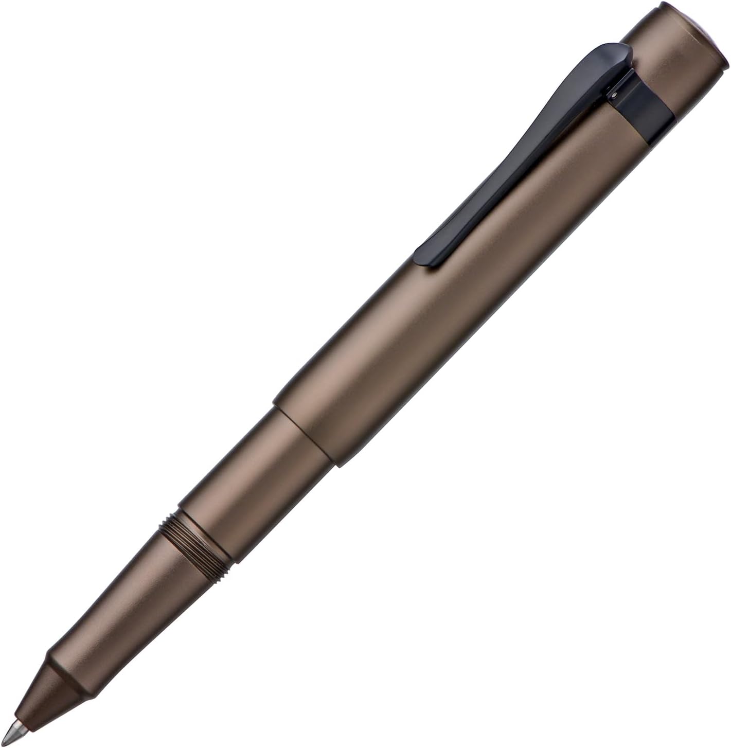 Hongdian M2 Black Forest Mini Rollerball Pen, Fine Point 0.5mm, Sleek Aluminium Pocket Pen with Black Ink Refill, Ideal for Travel & Signature (Caramel Brown)
