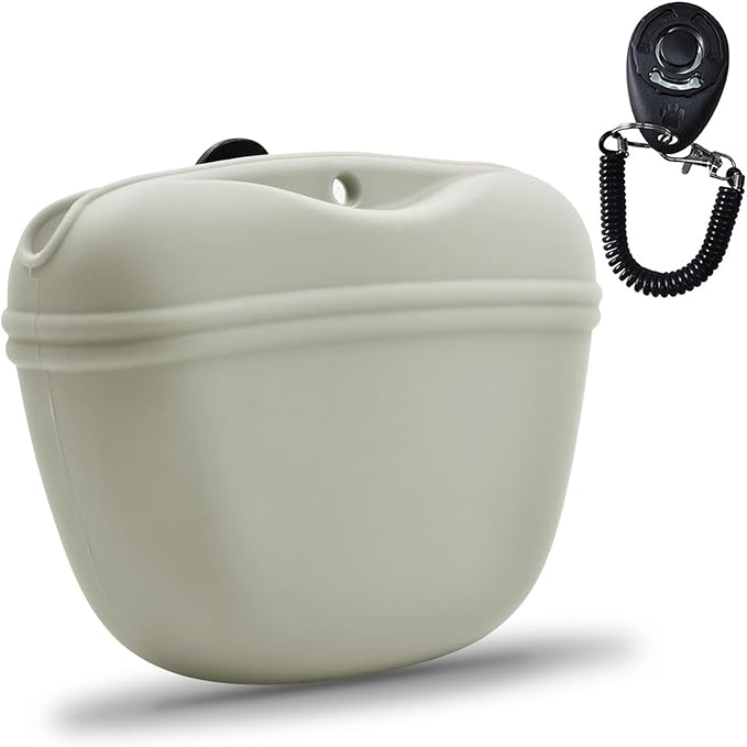 AUDWUD Silicone Dog Treat Pouch,Clip on Portable Training Container,Convenient Magnetic Buckle Closing and Waist Clip,No BPA-PawvioPets