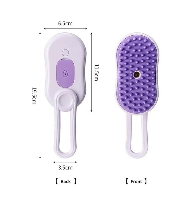 4 in 1 Cat Steam Brush Rechargeable pet spray comb Steam Brush for Cats and Dogs, Massage, Cleaning, Shedding & Combing Multifunctional Hair Removal Anti Static Grooming Tool for home (Purple)-PawvioPets