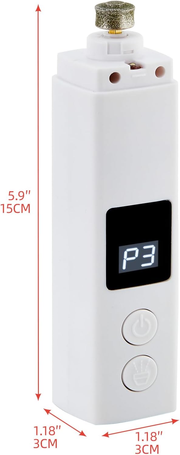 Dog Nail Grinder with 4-Speeds,Pet Claw Trimmers with 2 Modes Lighting UV, Nail Clippers for Small Medium and Large Dogs and Cats, Animal Nail Care,Grooming (White)-PawvioPets