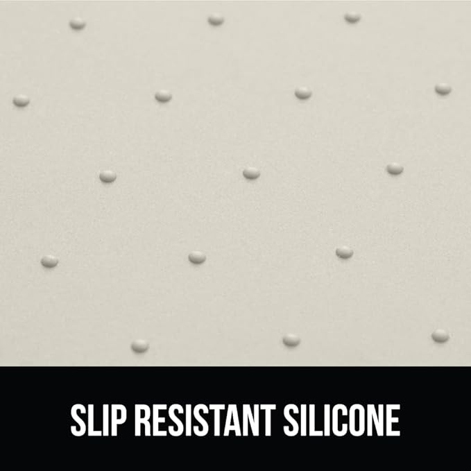 GORILLA GRIP 100% Waterproof Raised Edge BPA Free Silicone Pet Feeding Mat, Dog Cat Food Mats Contain Spills Protects Floors, Placemats for Cats and Dogs Water Bowl, Pets Accessories 23x15 Cream-PawvioPets