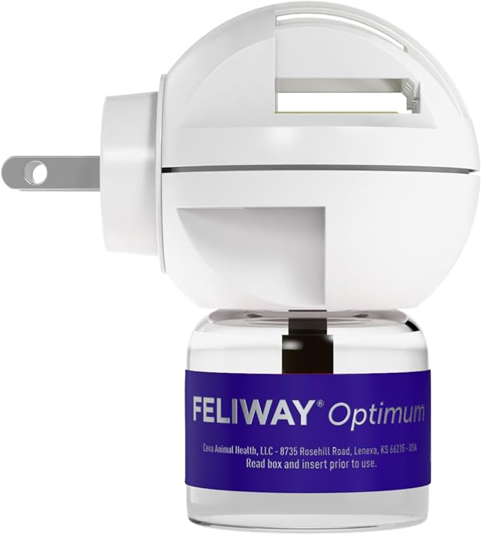 FELIWAY Optimum Cat, Enhanced Calming Pheromone Diffuser: 1 Diffuser Kit & 6 Refills-PawvioPets