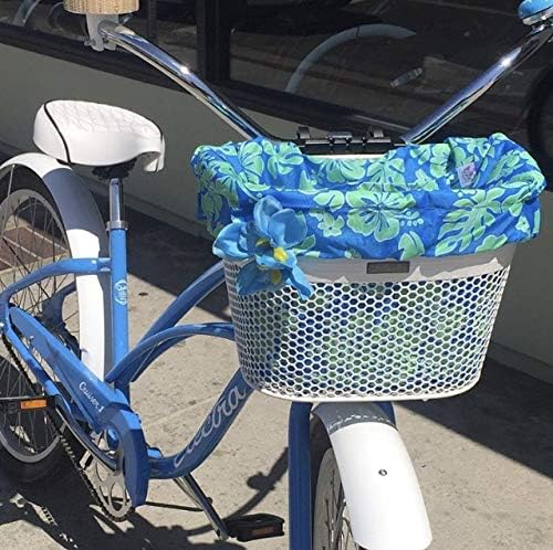 Cruiser Candy Bike Basket Liner Waterproof, Universal Fit for Most Bike Baskets, Stylish 2in1Tote, Bike Basket Cover, EBiKE Front Wire Or Wicker Bike Baskets Fits Up to 15x12x10-PawvioPets