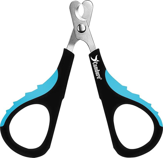 Candure Cat Nail Clipper Stainless Steel Cat Claw Trimmers for Rabbits, Guinea Pigs, Birds, Puppies, Kittens and Small Animals Pet Nail Clipper for Professional and Home Use (Blue)-PawvioPets