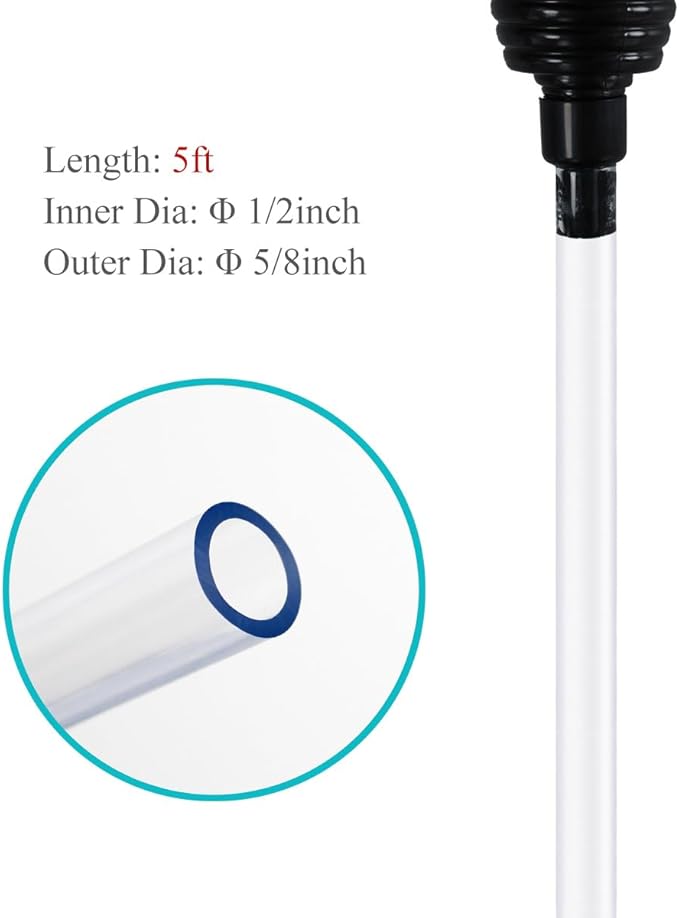 5ft-S Aquarium Siphon Vacuum Cleaner for Fish Tank Cleaning Gravel & Sand-PawvioPets