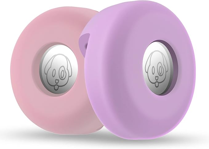 Airtag Holder for Dog Collar, Cibaabo Silicone Air Tag Case Cover Compatible with Apple Airtags for 0.8-1.2inch Cat Pet Collar Harness Loop-PawvioPets