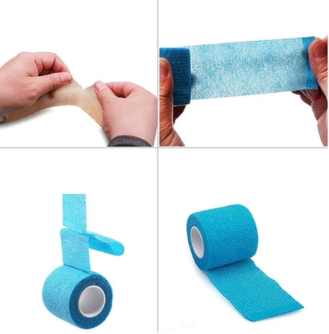 6 Pack 3" x 5 Yards Self Adhesive Bandage Wrap Breathable Cohesive Vet Wrap for Pets, Elastic Self-Adherent Tape for Sports, Wrist, Ankle (Mixed Colors)-PawvioPets