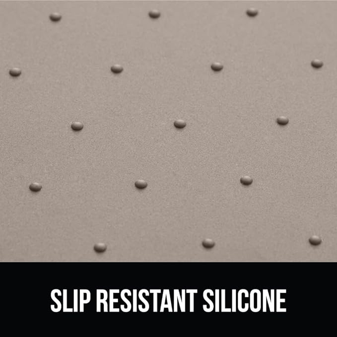 GORILLA GRIP 100% Waterproof Raised Edge BPA Free Silicone Pet Feeding Mat, Dog Cat Food Mats Contain Spills Protects Floors, Placemats for Cats and Dogs Water Bowl, Pets Accessories 28x18 Beige-PawvioPets