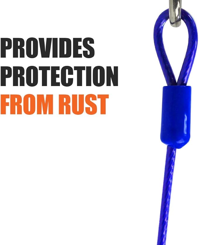 BV Dog Tie Out Cable 25 Feet - Heavy Duty Dog Lead Up to 60 Pounds - Reflective & Rust-Free with Quick Release Swivel Clips & 360° Rotating Clasp - Tangle-Free Dogs Runner for Yard (Blue, Single)-PawvioPets