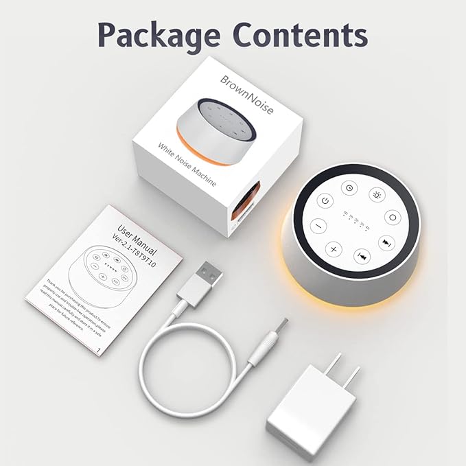 Brown Noise Sound Machine with 30 Soothing Sounds 12 Colors Night Light White Noise Machine for Adults Baby Kids Sleep Machines Memory Function 36 Volume Levels 5 Timers for Home Office Travel-PawvioPets