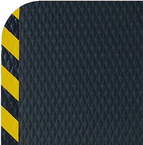 American Floor Mats Hog Heaven Premium 7/8" Black & Yellow Border 2' x 3' Nitrile Backed Anti-Fatigue Comfort Mat-PawvioPets