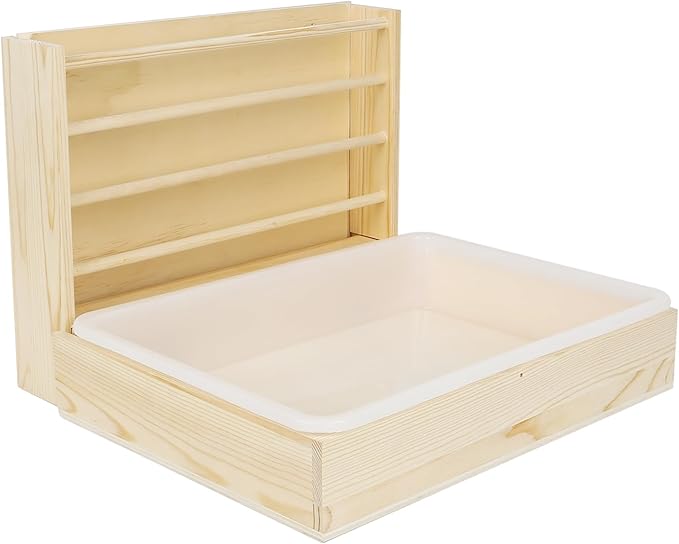 2 in 1 Wooden Rabbit Hay Feeder Box Safe Bunny Feeder Manger Grass Food Holder Rack Hay Holder with Toilet Rabbit Hay Feeder with Litter Pan Designed for Rabbits Guinea Pig Hamster Small Animals-PawvioPets