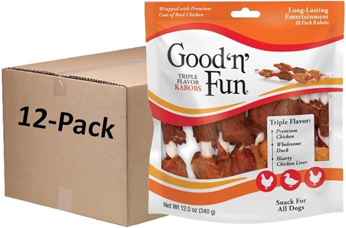 Good'N'Fun Triple Flavored Rawhide Kabobs for Dogs-PawvioPets