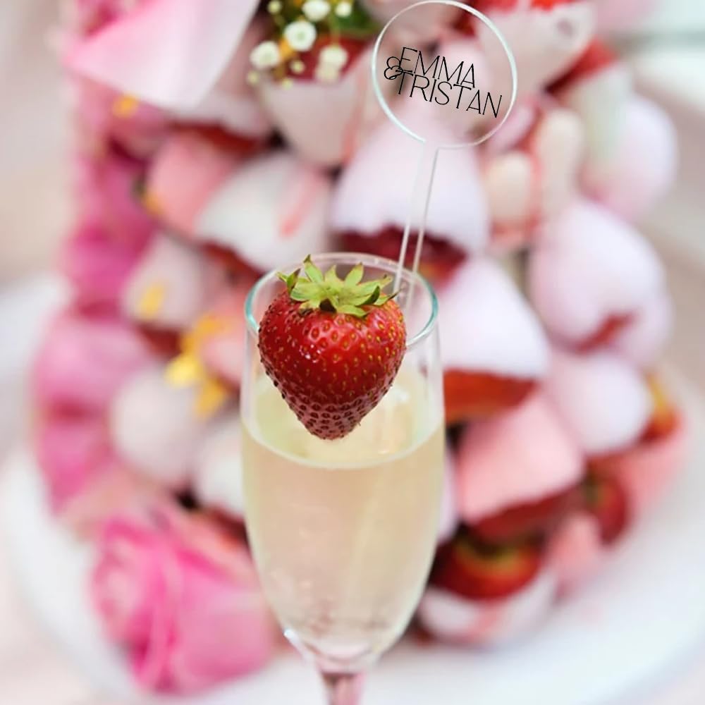 Personalized Wedding Drink Stirrers, Custom Anniversary Stir Swizzle Sticks, Cocktail Bar Last Name Wedding Decorations, Customized Cocktail Stirrers 3