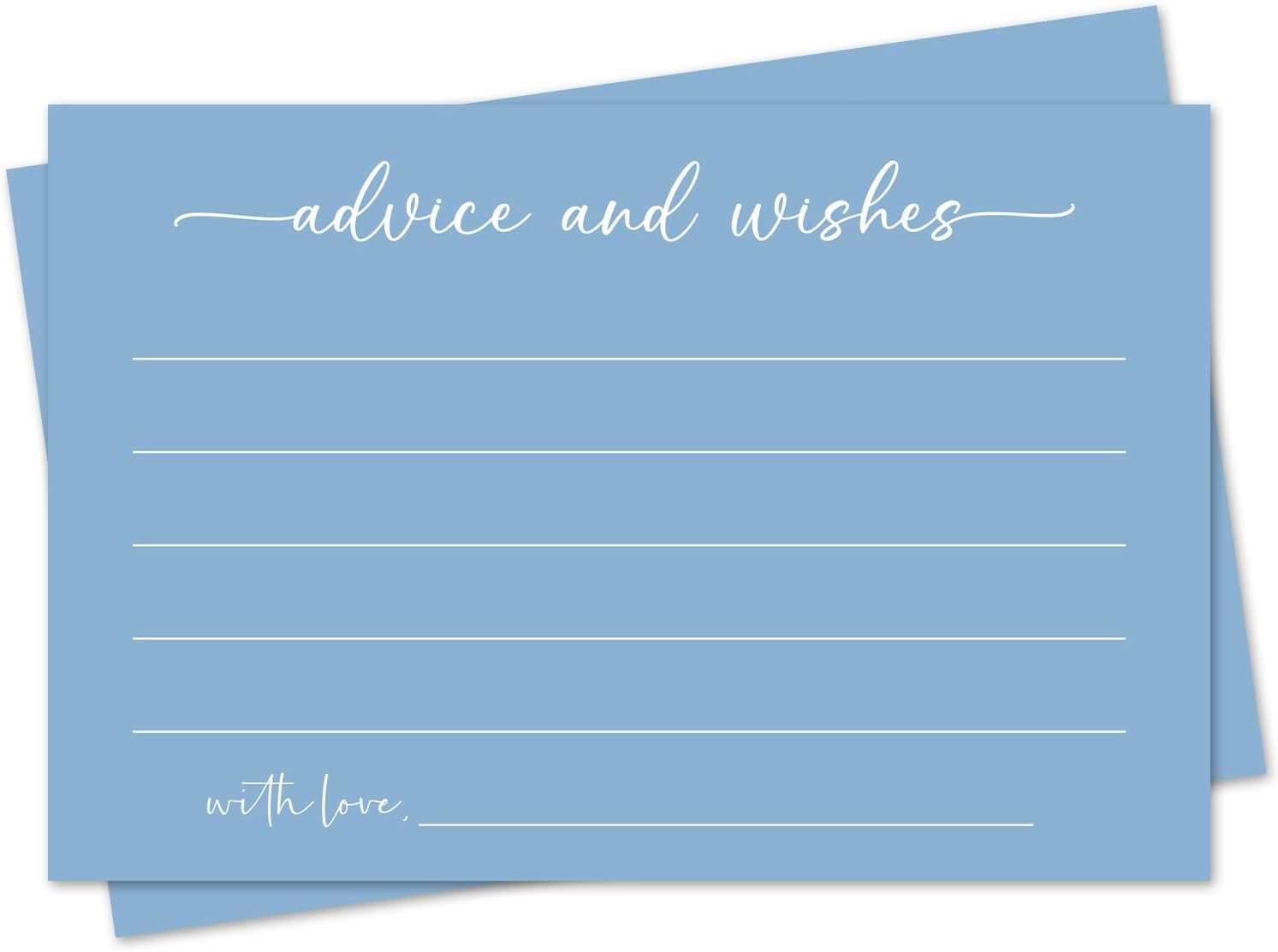 Bule Advice and Wishes Card, Advice Cards for The Bride and Groom, Bridal Shower,Wedding or Baby Shower, Birthday, Graduation, Retirement, Guestbook - 25 Cards -01