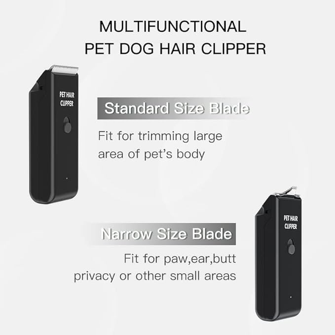 Feet Hair Trimmer, Dog Clippers,Quiet Washable USB Rechargeable Cordless Dog Grooming Kit,Electric Pets Hair Trimmers Shaver Shears for Dogs and Cats Black-PawvioPets