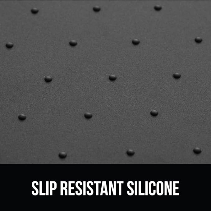 GORILLA GRIP 100% Waterproof Raised Edge BPA Free Silicone Pet Feeding Mat, Dog Cat Food Mats Contain Spills Protects Floors, Placemats for Cats and Dogs Water Bowl, Pets Accessories 16x10, Charcoal-PawvioPets