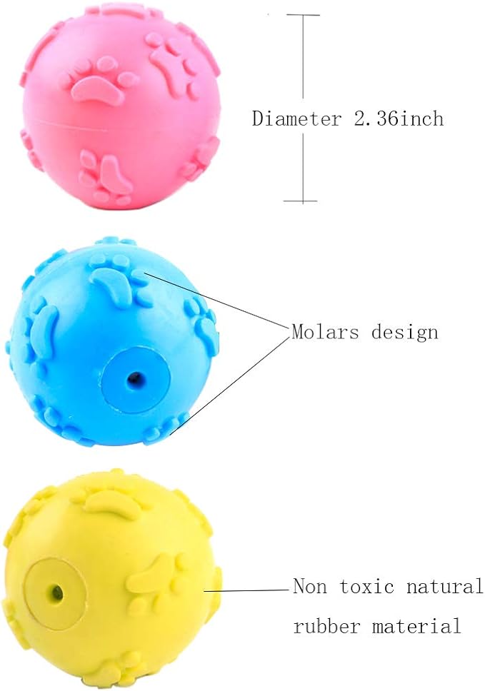 Dog Toys ，Dog Balls for Small Medium Large Dogs Squeaky Toy Balls 3 Pcs-PawvioPets