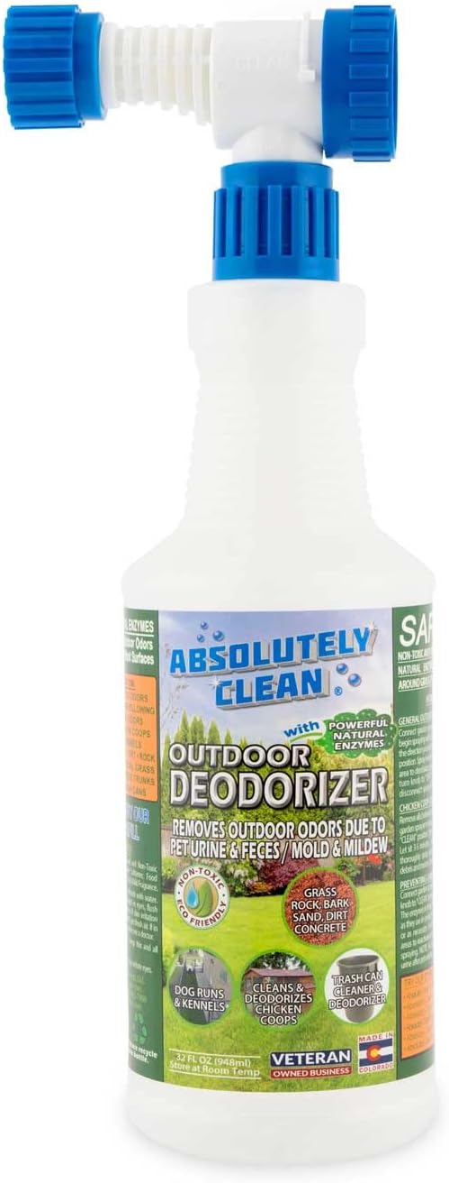 Amazing Outdoor Deodorizer odor eliminator Natural Enzyme Just Spray & Walk Away Grass, AstroTurf, Dog Runs, Patios, Decks, Fences & More Vet Approved - 32oz odor eliminator for strong odor-PawvioPets
