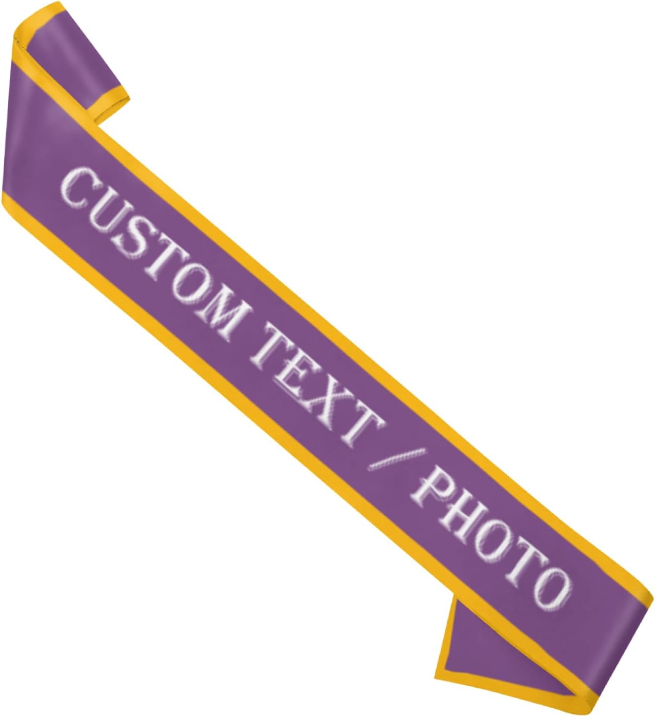 Custom Sash,Personalized Birthday Sash with Text Photo,Customized Bachelorette Sash Quote Sash Bride to Be Sash Color Optional (With decorative edge, Purple)