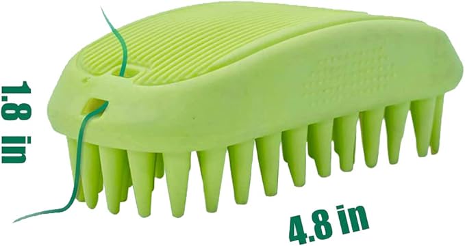 Dog Cat Pet Grooming Brush - Silicone Massage Brush for Deshedding and Bathing, Anti-Slip Rubber Shampoo Brush for Long & Short Hair Dogs and Cats (Orange)-PawvioPets