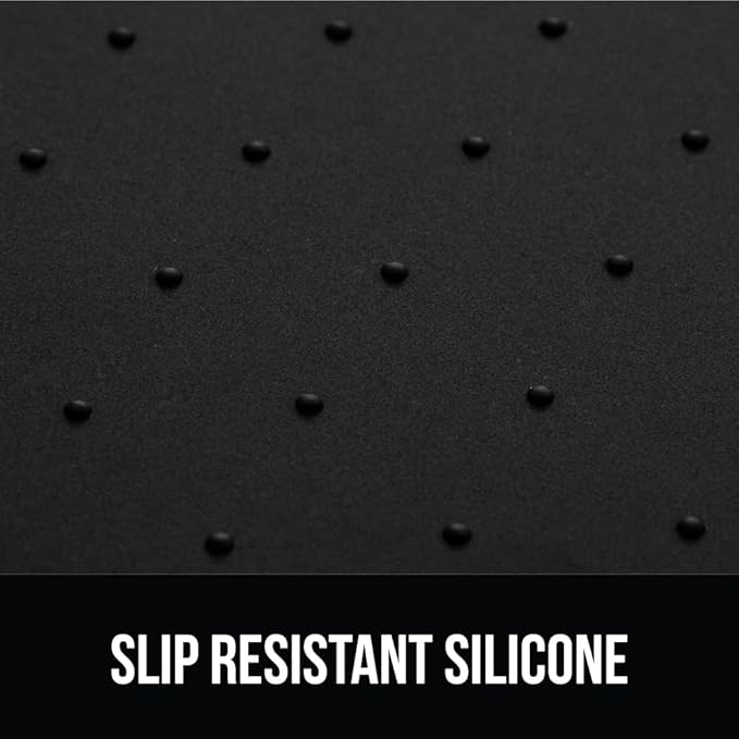 GORILLA GRIP 100% Waterproof Raised Edge BPA Free Silicone Pet Feeding Mat, Dog Cat Food Mats Contain Spills Protects Floors, Placemats for Cats and Dogs Water Bowl, Pets Accessories 16x10, Black-PawvioPets