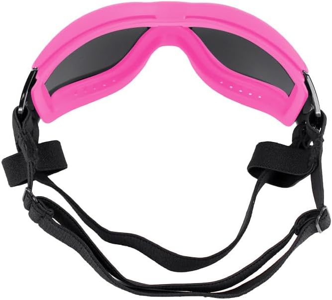 Dog Sunglasses for Large and Medium Breed, Dog Goggles for Large Dogs, Sun Protection, Windproof, Waterproof, Dustproof and Anti-Fog with Adjustable Strap for Driving, Motorcycle (Pink)-PawvioPets