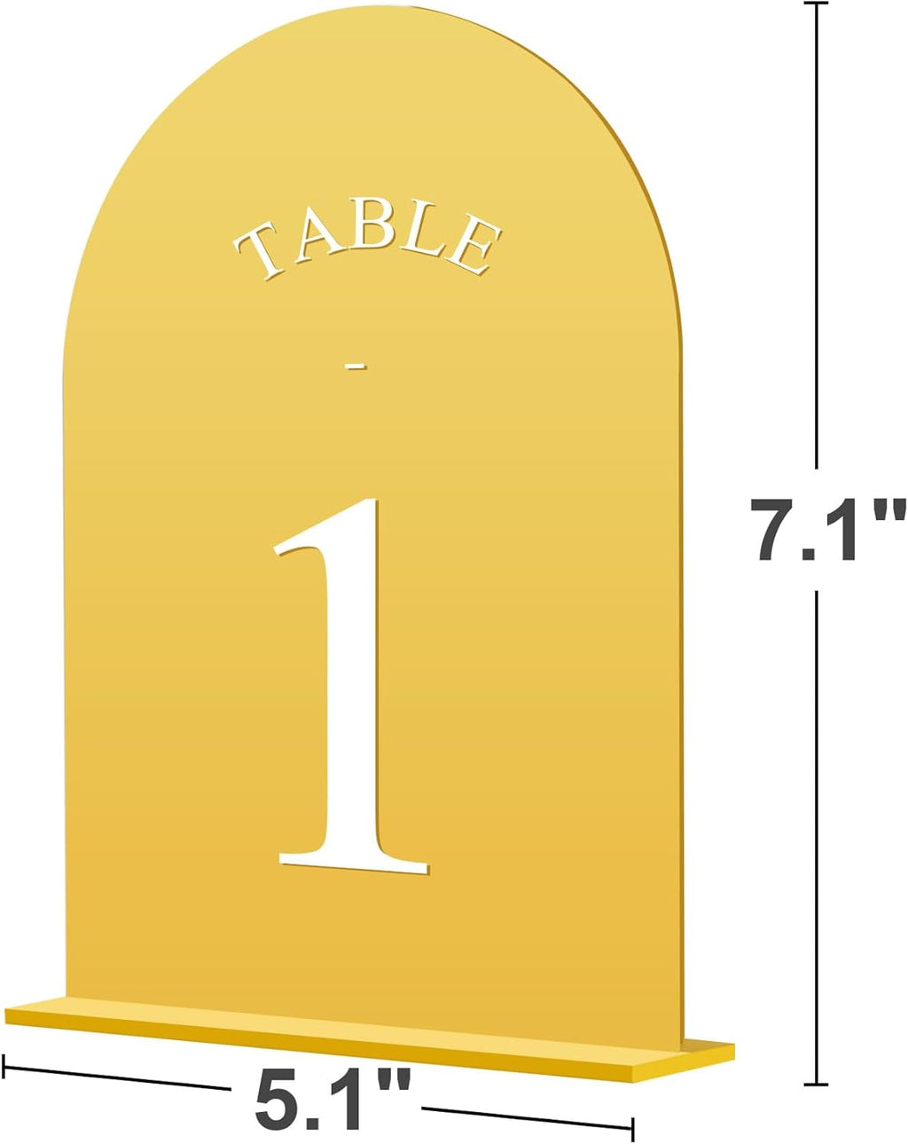 JOYIT Arch Wedding Table Numbers 1-40 with Stands – 5" X 7" Acrylic Mirrored Gold Table Number Holders, Perfect for Wedding Receptions, Parties, Anniversaries, and Events