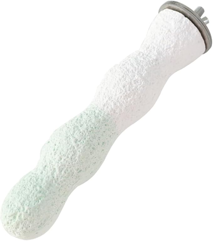 Bird Perches for Cage, Abrasive Surface High Calcium Mineral Parrot Perch Stand - Bird Nail File for Claw & Beak Health, Colorful Ceramic Bird Cage Accessories (Green, Coral)-PawvioPets