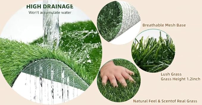 Dog Grass Pad with Tray, 34"x22" Silicone Base Washable Reusable Pee Pad & Grass Pad - Non-Slip, Easy-Clean Indoor Outdoor Dog Potty Toilet (34" x 22")-PawvioPets