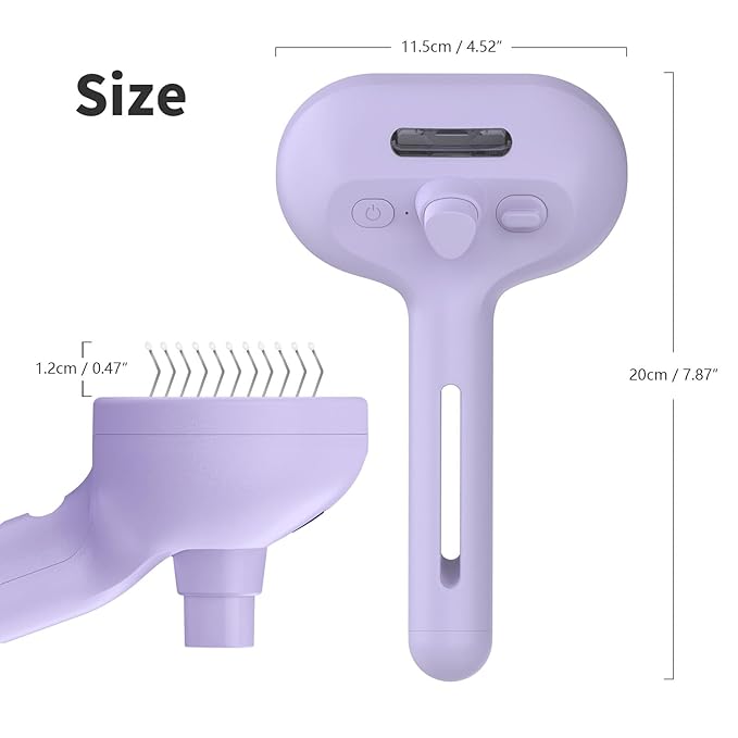 3-in-1 Self-Cleaning Brush for Shedding Dogs and Cats - Removes Static, Tangles, and Loose Hair (Purple)-PawvioPets