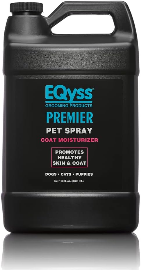 EQyss Premier Pet Spray - Moisturizes & Conditions for Healthy Skin & Coat, Non-greasy, Repels Dust & Dirt - Great for Dogs, Cats, Puppies (128 oz)-PawvioPets