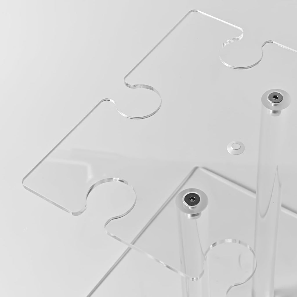 Champagne Tower, Rectangle Acrylic Champagne Display Rack Stand with 12 Slots, 2 Tiers Floating Sight Champagne Flute Holder for Party, Wedding, School, Celebration, 13.3x9.4x15.3 inch, 2 Pcs