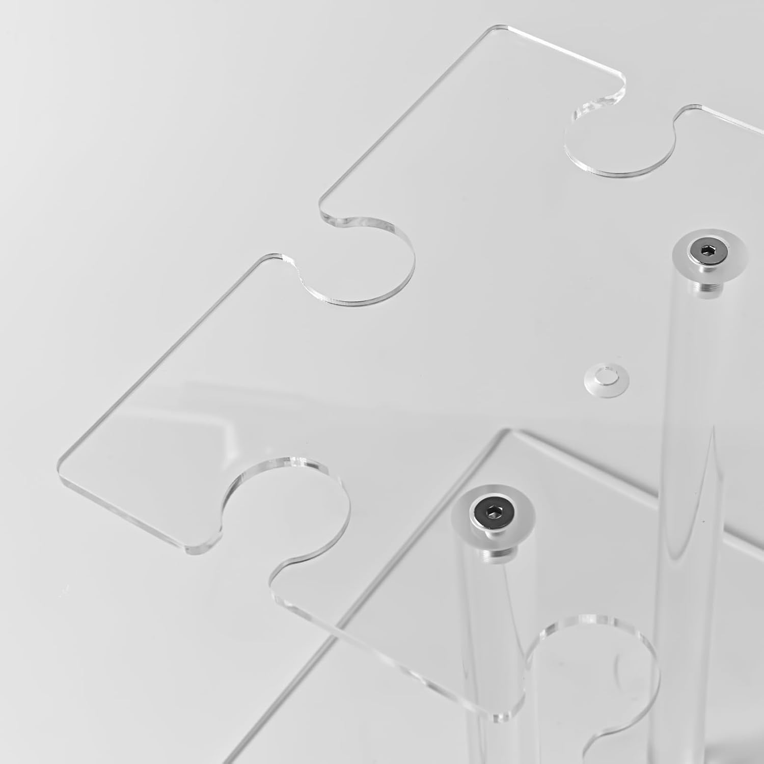 Champagne Tower, Rectangle Acrylic Champagne Display Rack Stand with 12 Slots, 2 Tiers Floating Sight Champagne Flute Holder for Party, Wedding, School, Celebration, 13.3x9.4x15.3 inch