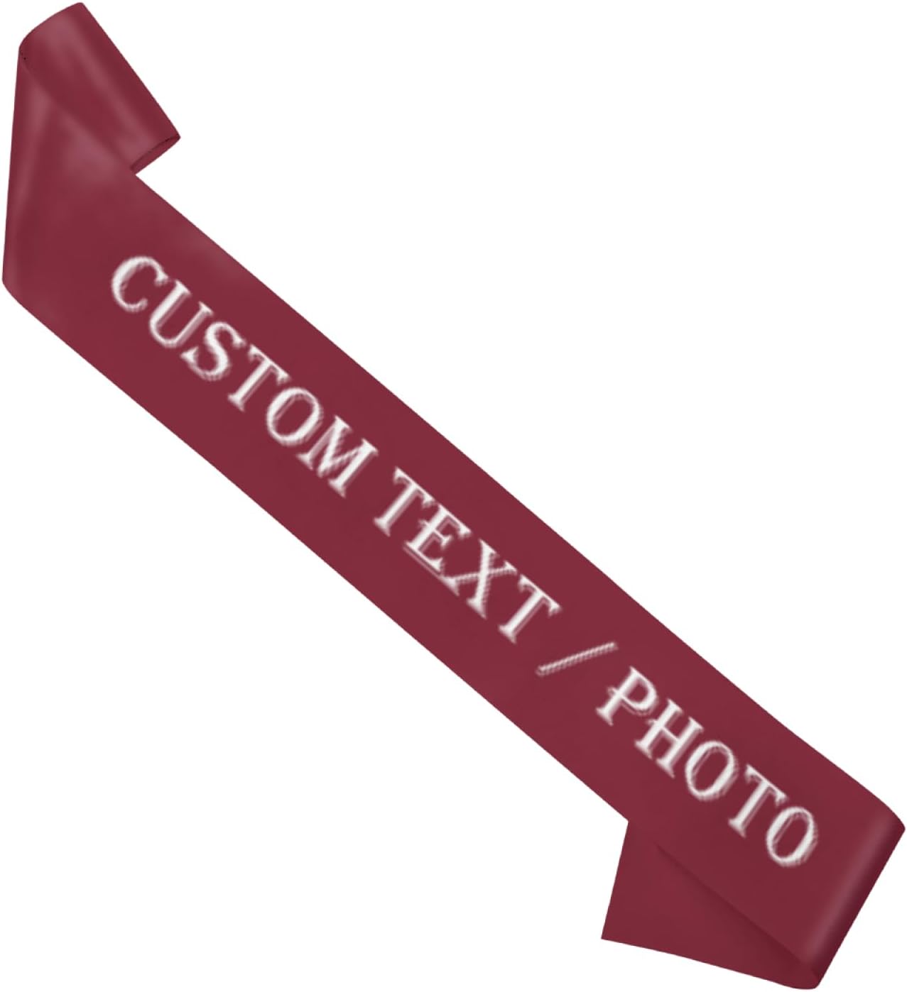 Custom Sash,Personalized Birthday Sash with Text Photo,Customized Bachelorette Sash Quote Sash Bride to Be Sash Color Optional (No decorative edge, Maroon)