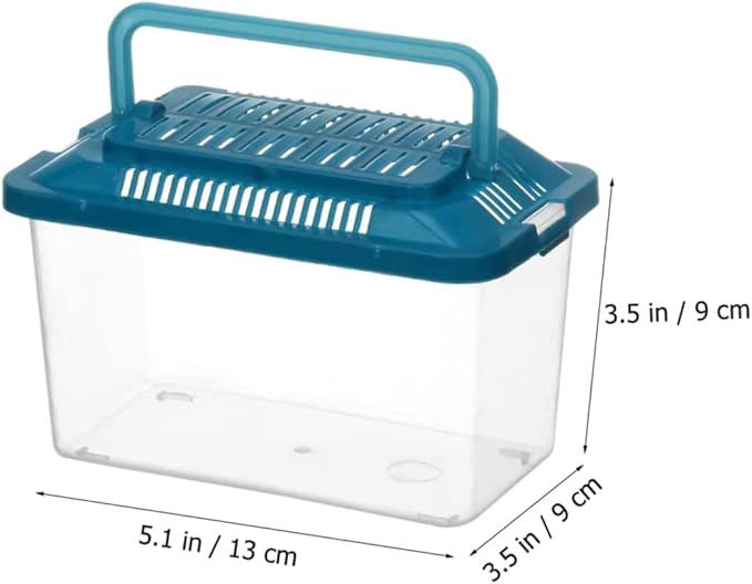 FRCOLOR Plastic Turtle Fish Tank Pet Fish Tank Small Aquarium Plastic Goldfish Aquarium Habitat Acrylic Reptile cage reptisoil terrariums Handheld Feeding Box Household-PawvioPets